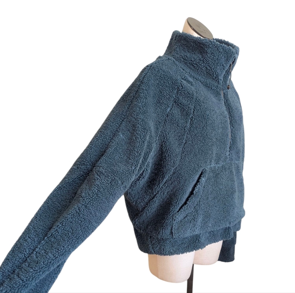 Lululemon Scuba Oversized Cropped Sherpa Fleece Funnel 1/2 Zip Pullover XL XXL - Picture 5 of 14
